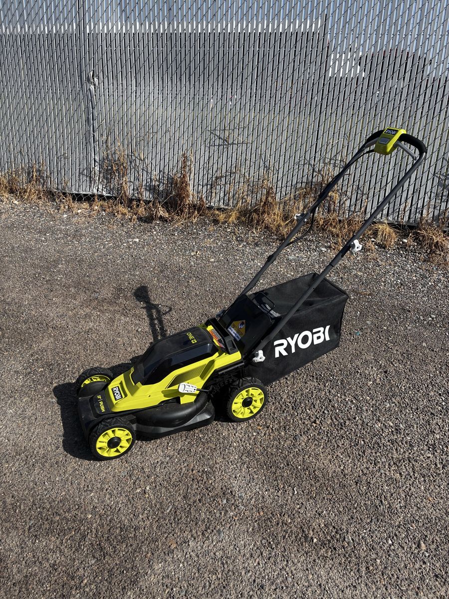 Ryobi ONE+ 18-Inch Cordless Push Lawn Mower with Grass Bagger