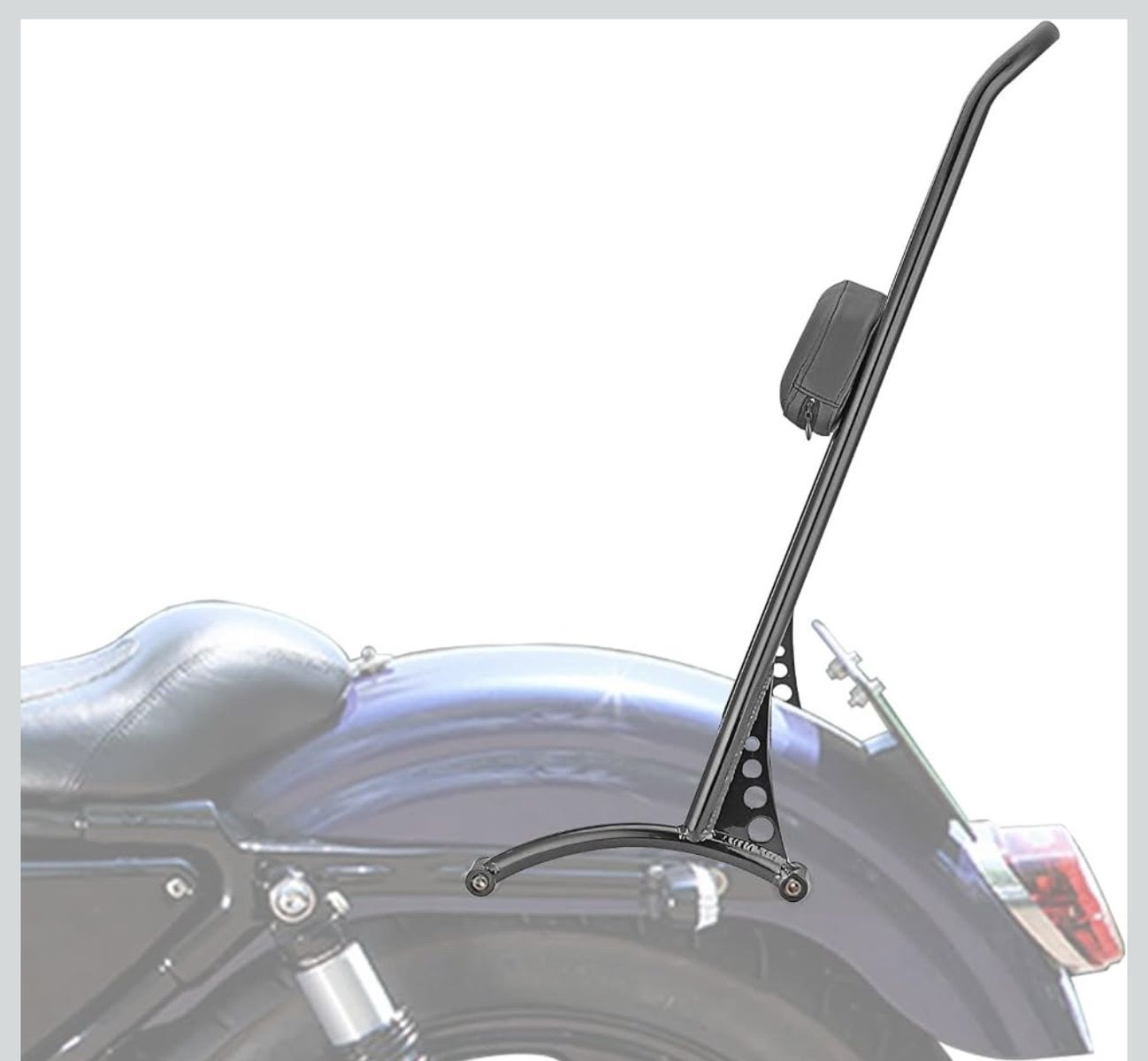 21” Tall Passenger Backrest Sissy Bar Classic Gloss Black Compatible with Harley Sportster XL 883 1200 1996-2003