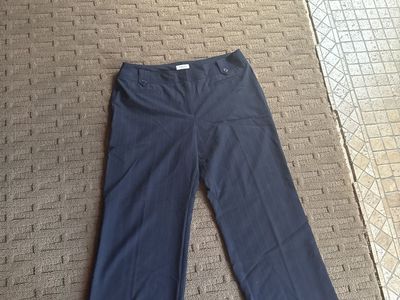 Women's Blue Pinstripe Wide Leg Dress Pants