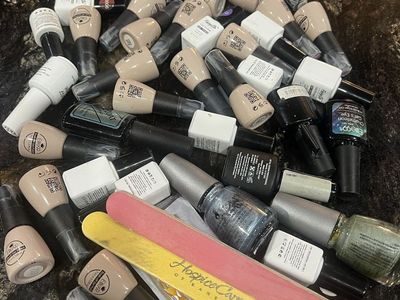 Large Lot of Elite99 & Fairywill Gel Nail Polish - Nudes, Glitters, Tools.