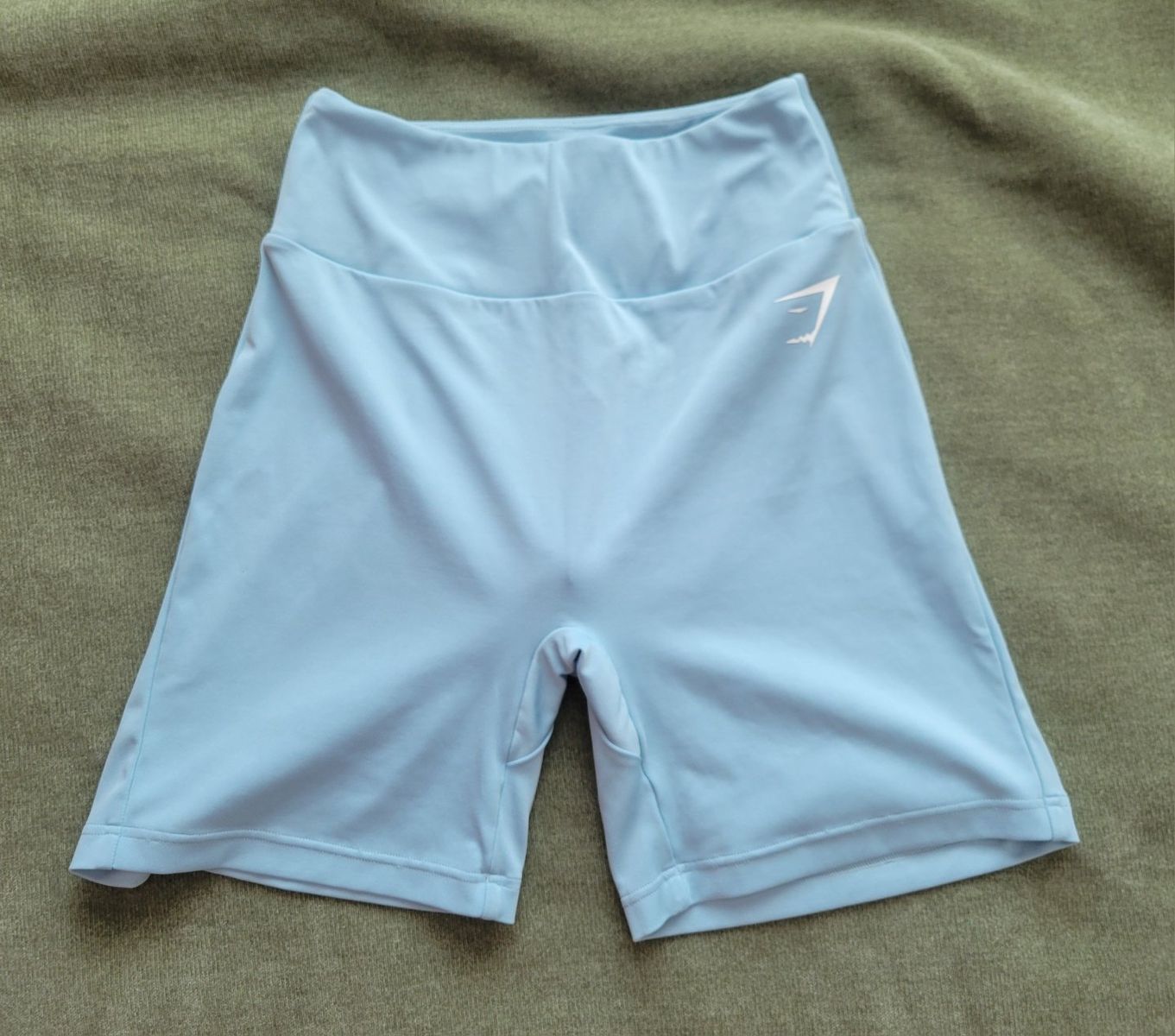 Gymshark Women's Light Blue Ruched Back Athletic Biker Shorts Size Small