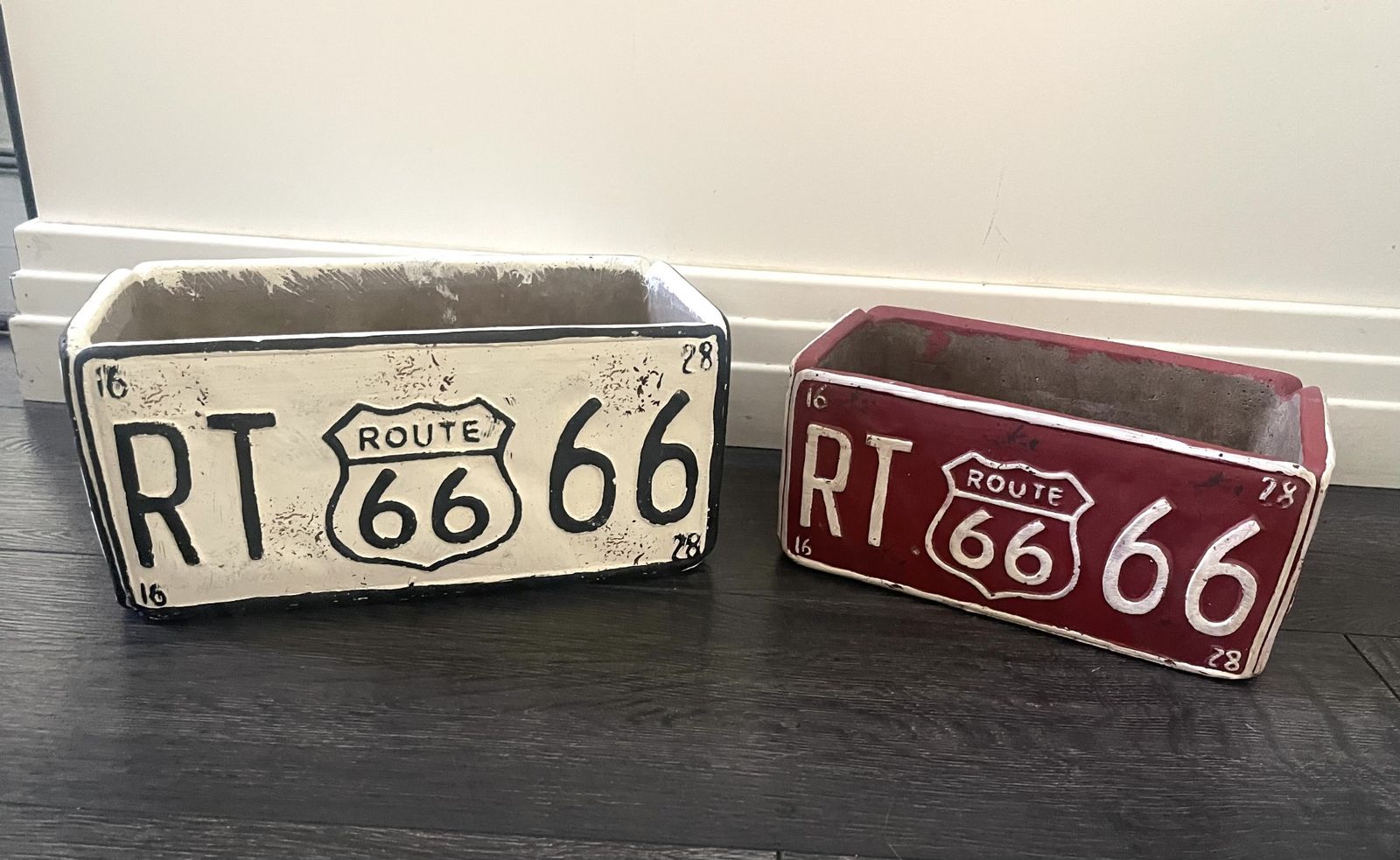 Two NEW Route 66 Planter Pots