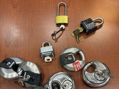 Master Lock Assorted Padlocks - Lot of 6+ Standard Locks with Keys - Used Condition - Storage