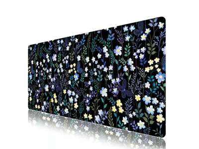 Wildflower Floral Desk Mat XXL Large Mouse Pad 35.4x15.7" Non-Slip Stitched