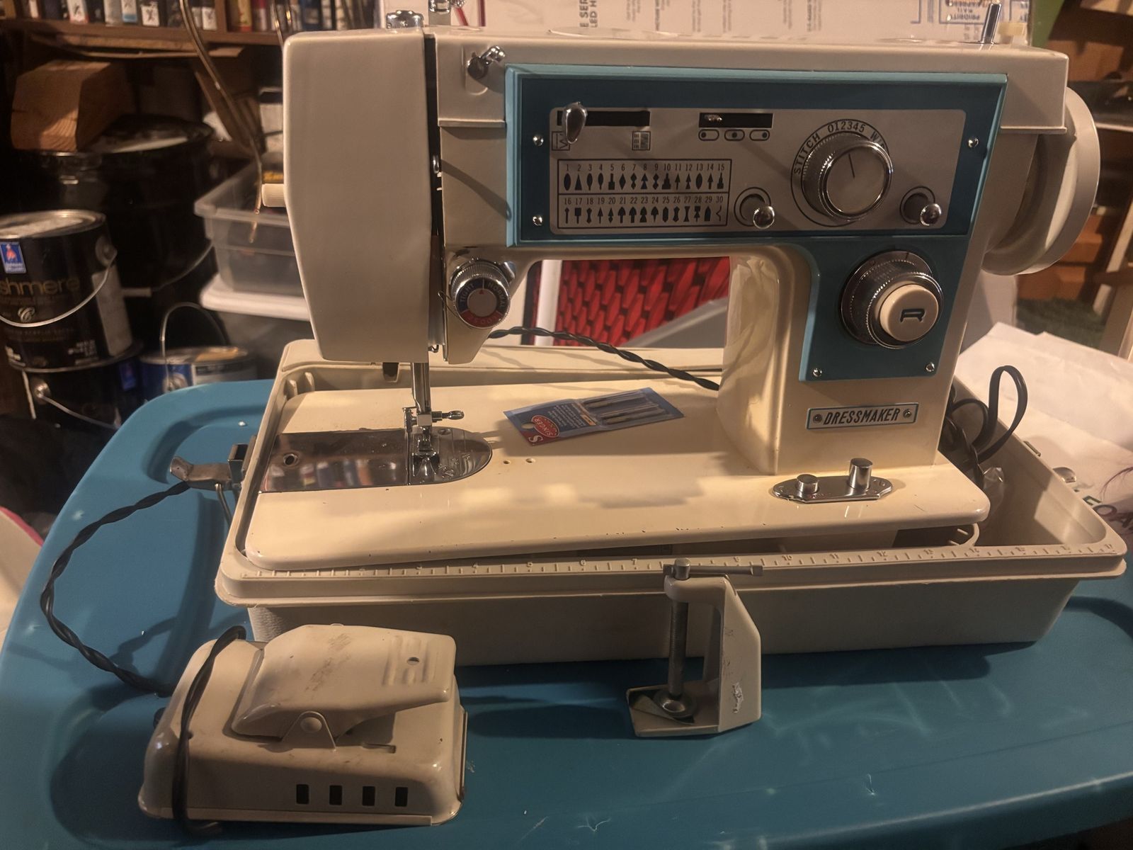 Dressmaker S-2402 Sewing Machine with Foot Pedal - Vintage Mechanical Type