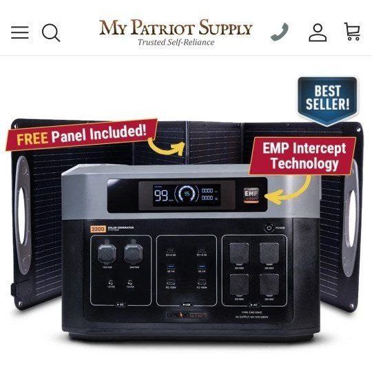 Solar Generator Grid Doctor 3300 with EMP Technology - MyPatriotSupply.com