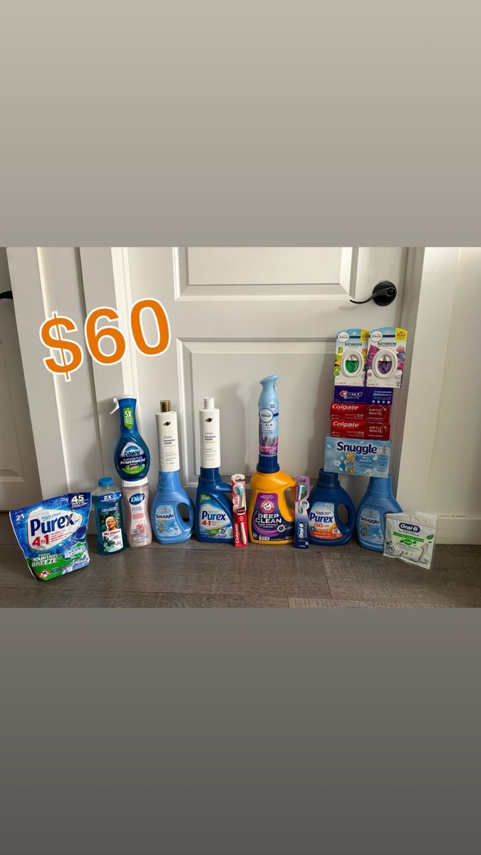 Household Essentials & Cleaning Supplies Bundles - Laundry Detergent, Paper Products & Personal Care