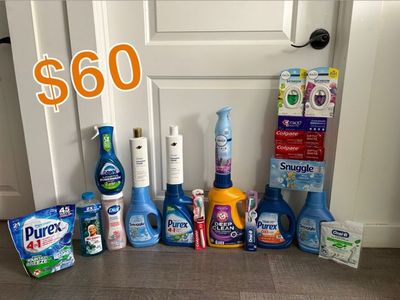 Household Essentials & Cleaning Supplies Bundles - Laundry Detergent, Paper Products & Personal Care