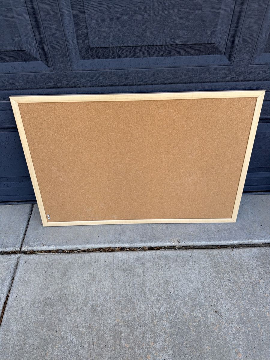 Large Wooden Framed Corkboard Bulletin Board