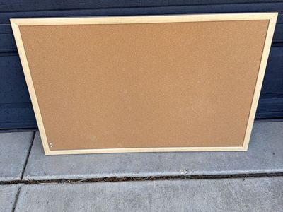 Large Wooden Framed Corkboard Bulletin Board