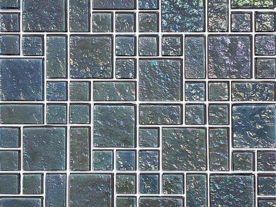 9 Sheets: Premium Galaxy Graphite Mixed Glass Mosaic Tile — Face-Mounted!