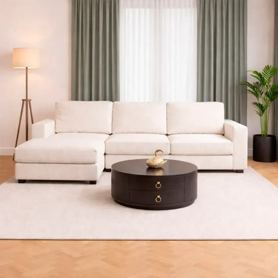 Ivory Bouclé Sectional – NEED GONE THIS WEEKEND
