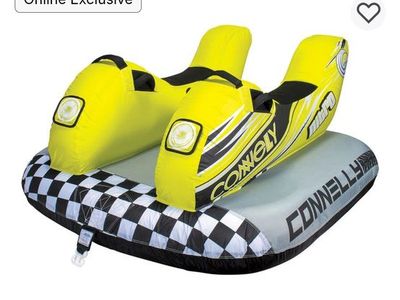 New Connelly Nitro 2-rider Towable Motorcycle Tube for Boats, Waverunners, Lakes, Pools, Rivers, etc