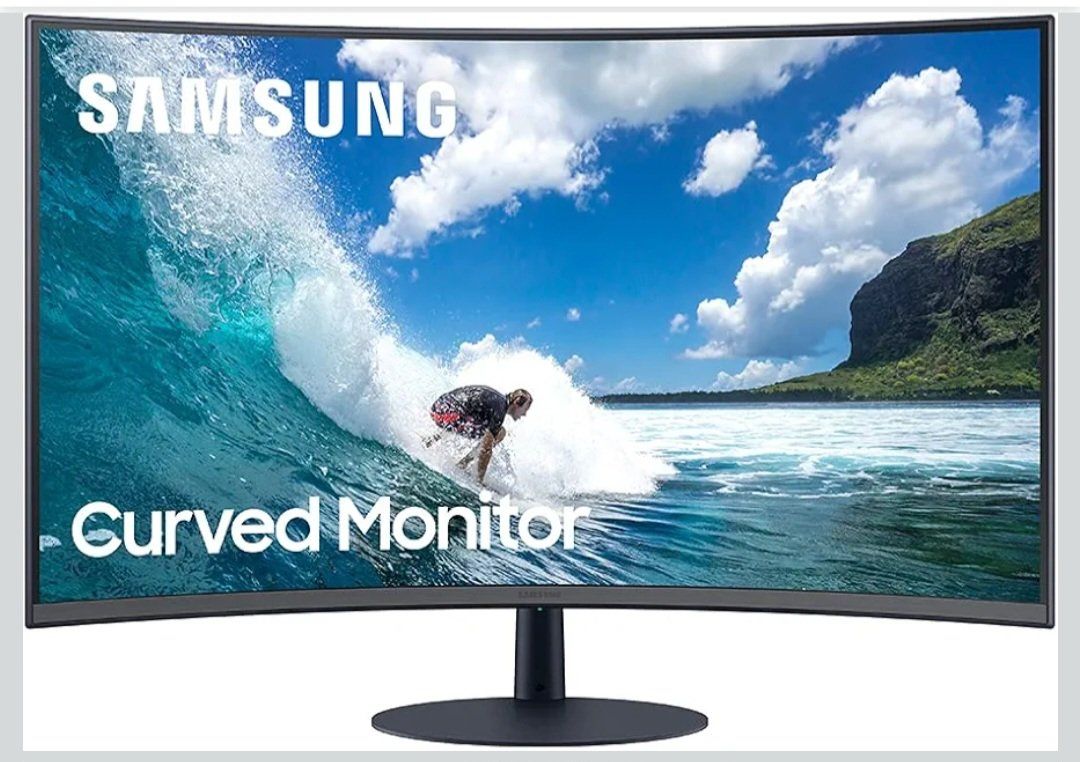 Samsung T550 Series 27-Inch FHD 1080p Computer Monitor, 75Hz, Curved, Built-in Speakers, HDMI, Display Port, FreeSync (LC27T550F