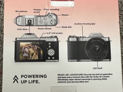 Vivitar 4K Camera Optical Zoom Lens 2.8" LCD Screen Video Recording LED Flash - New
