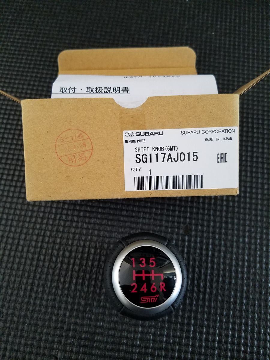 Genuine Subaru WRX JDM STI leather 6-speed shift knob Cherry Blossom
