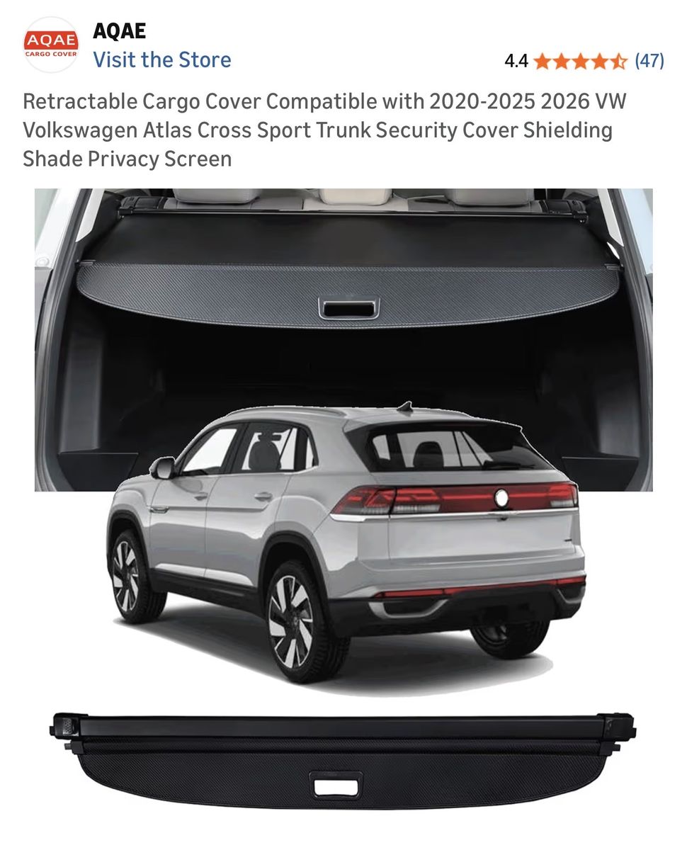 Aqae Retractable Cargo Cover for Vw Atlas