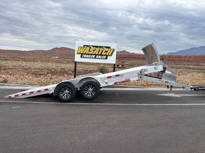 2026 H&H 7' x 20' Aluminum 9.9K Power Tilt Car Hauler w/ Extruded Aluminum Deck & ATP Rockguard