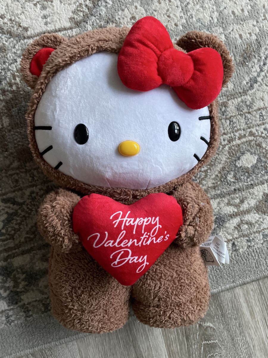 Hello Kitty Valentine’s Day Bear Greeter 2026 Sanrio Red Heart Plush 19” Large