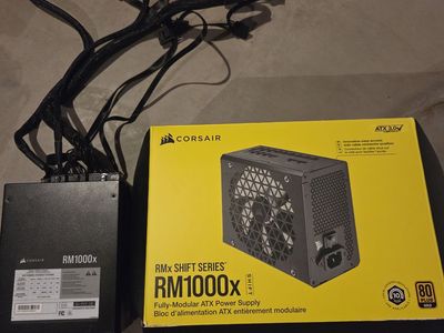 Corsair RM1000x Shift Modular ATX Computer Power Supply, Cables -For Parts/Untested
