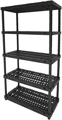 Samrelax Black Plastic 5-Tier Shelving Unit 35.4 x 16.9 x 72.4 in - New in Box