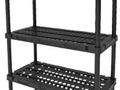 Samrelax Black Plastic 5-Tier Shelving Unit 35.4 x 16.9 x 72.4 in - New in Box