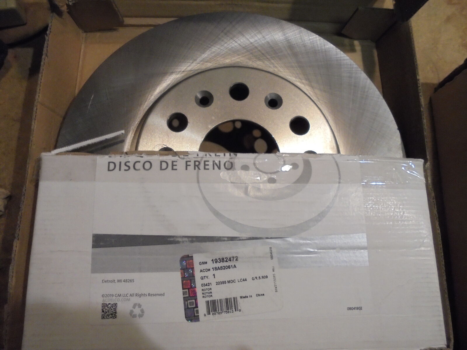 New GM #19382472 Front Brake Rotor Fits 2017–2021 Acadia Enclave Traverse, Blazer (2 Avail.)