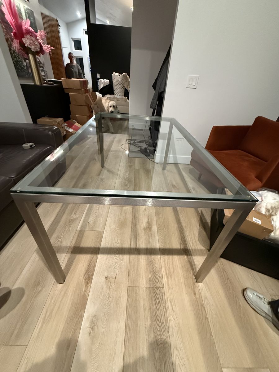 Metal and Glass Table