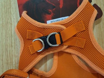 VOYAGER Step-In Air Dog Harness & Leash Set - Medium Orange - Breathable Mesh