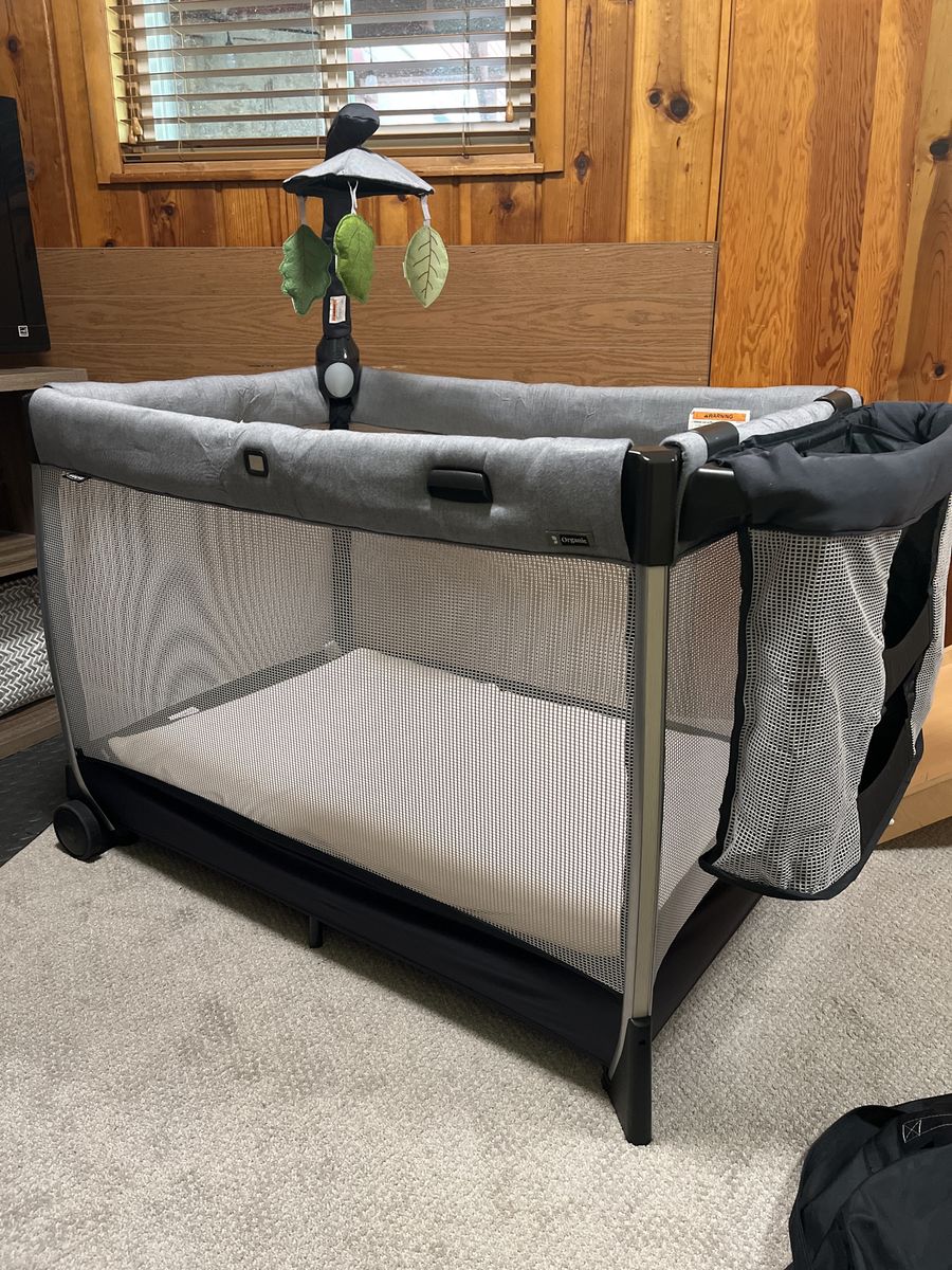 Chicco Lullaby Baby Playard - Orion Grey, Portable, Bassinet, Changer, Napper, Mobile