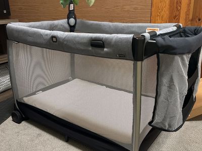 Chicco Lullaby Baby Playard - Orion Grey, Portable, Bassinet, Changer, Napper, Mobile