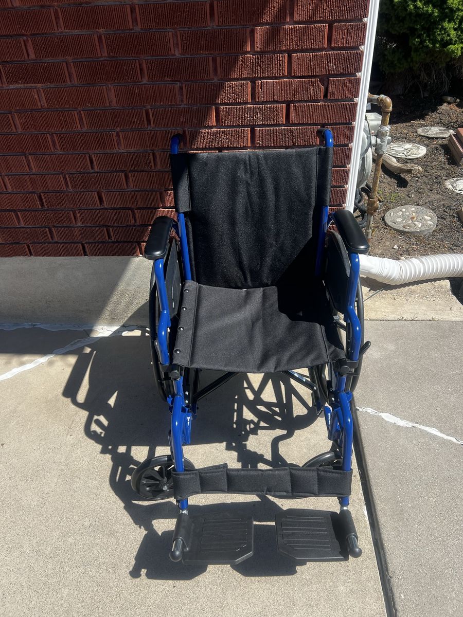 Drive Medical Blue Streak Wheelchair with Flip-Back Arms, Swing-Away Footrests, 18" Seat