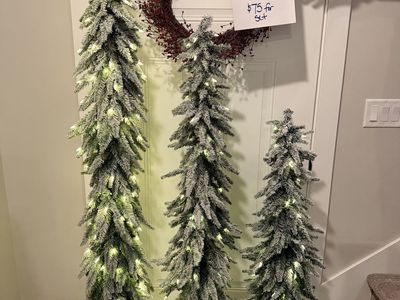 Set of 3 Pre-Lit Flocked Artificial Christmas Trees (4ft, 5ft, 6ft)