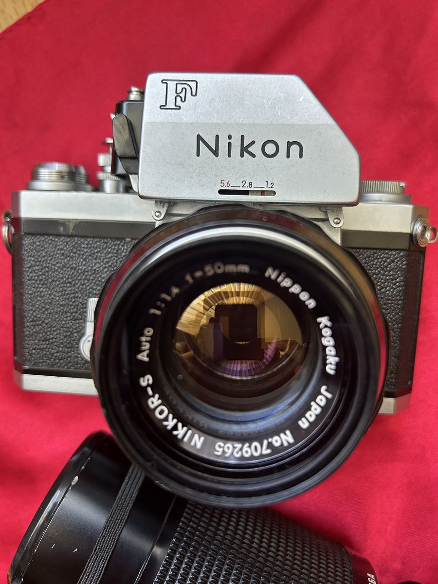 Nikon F Photomic FTn 35mm SLR Camera Nikkor-S Auto 1:1.4 f = 50mm & Tamron 70-210mm 1:3.8-4 Lens, Tripod, Film & Carry Bag