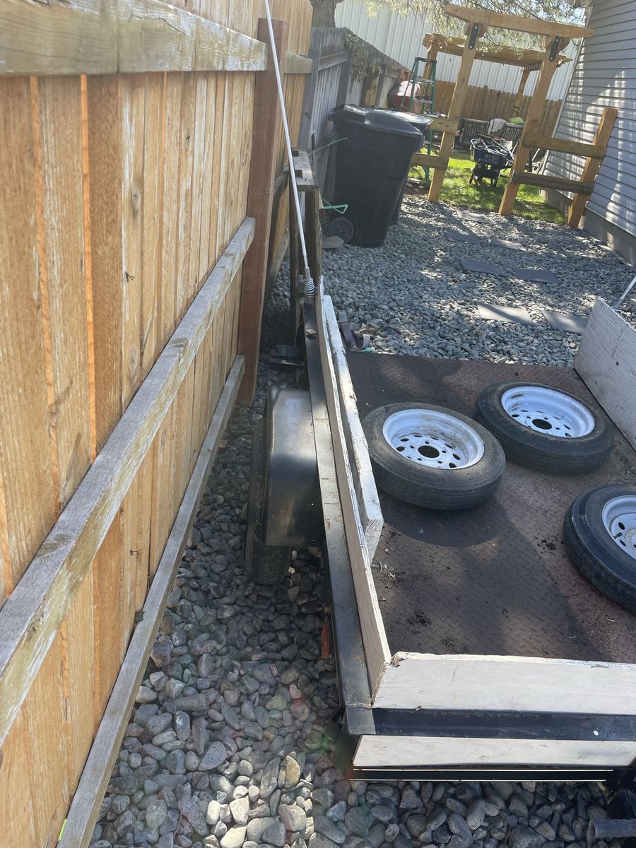 4x6 Utility Trailer with Metal Floor, Dump Tongue, Winch, and Spare Tires