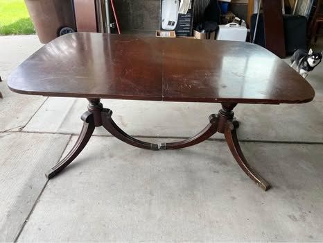 🪑 Solid Wood Vintage Dining Set – Table + 4 Chairs