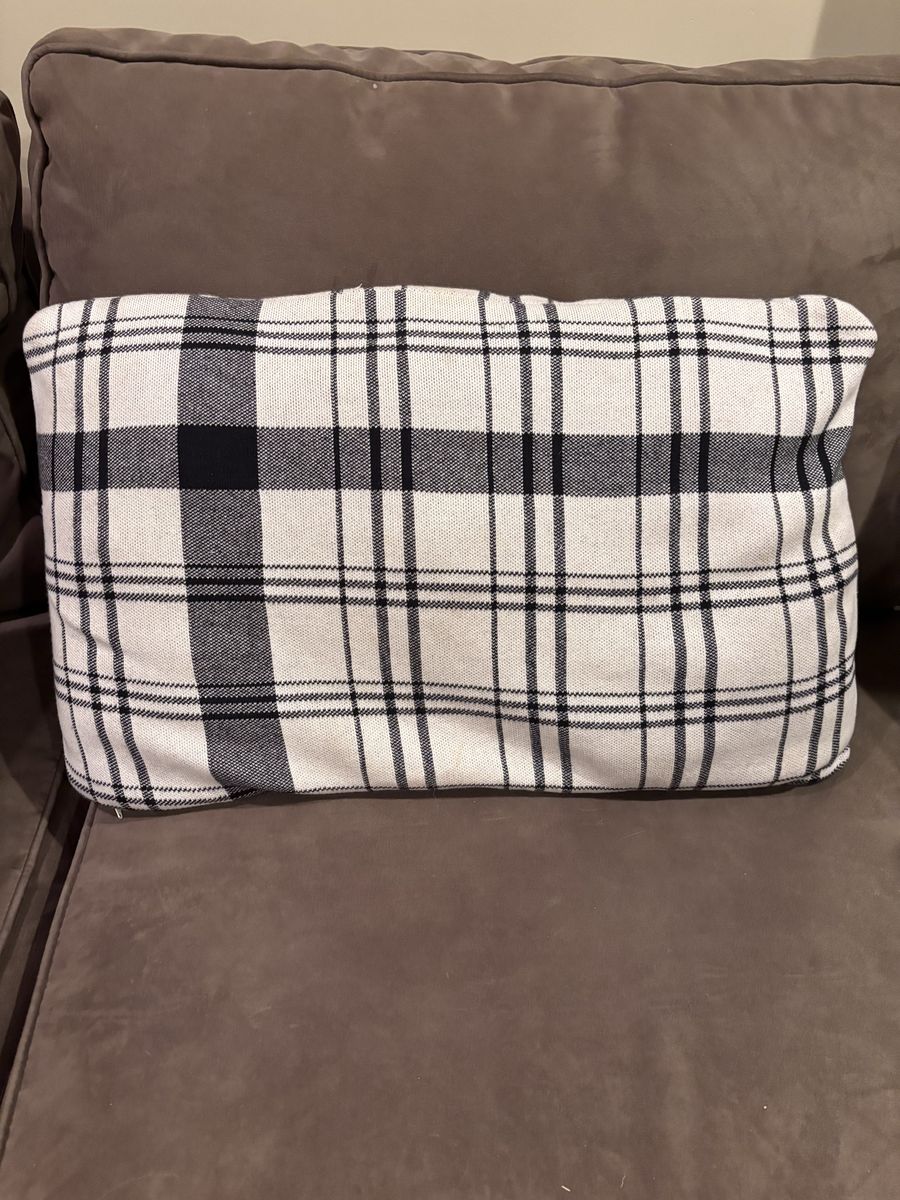Cute black/white throw pillow.