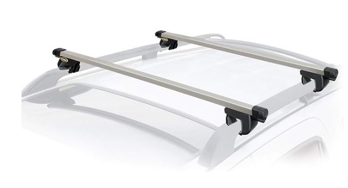 CargoLoc Rooftop Cross Bars - Silver Universal Car Roof Rack (Set of 2)