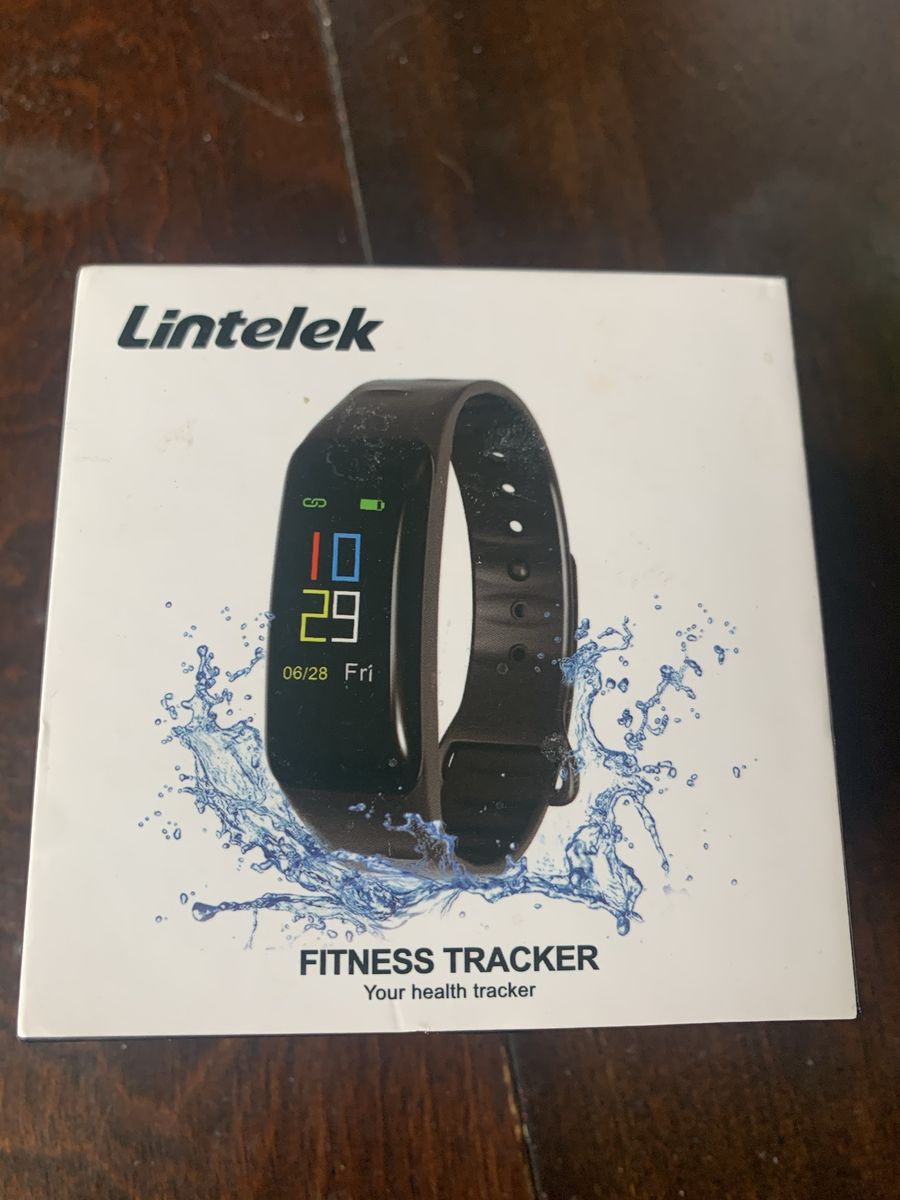 Lintelek Fitness Tracker, Monitor, Purple/black