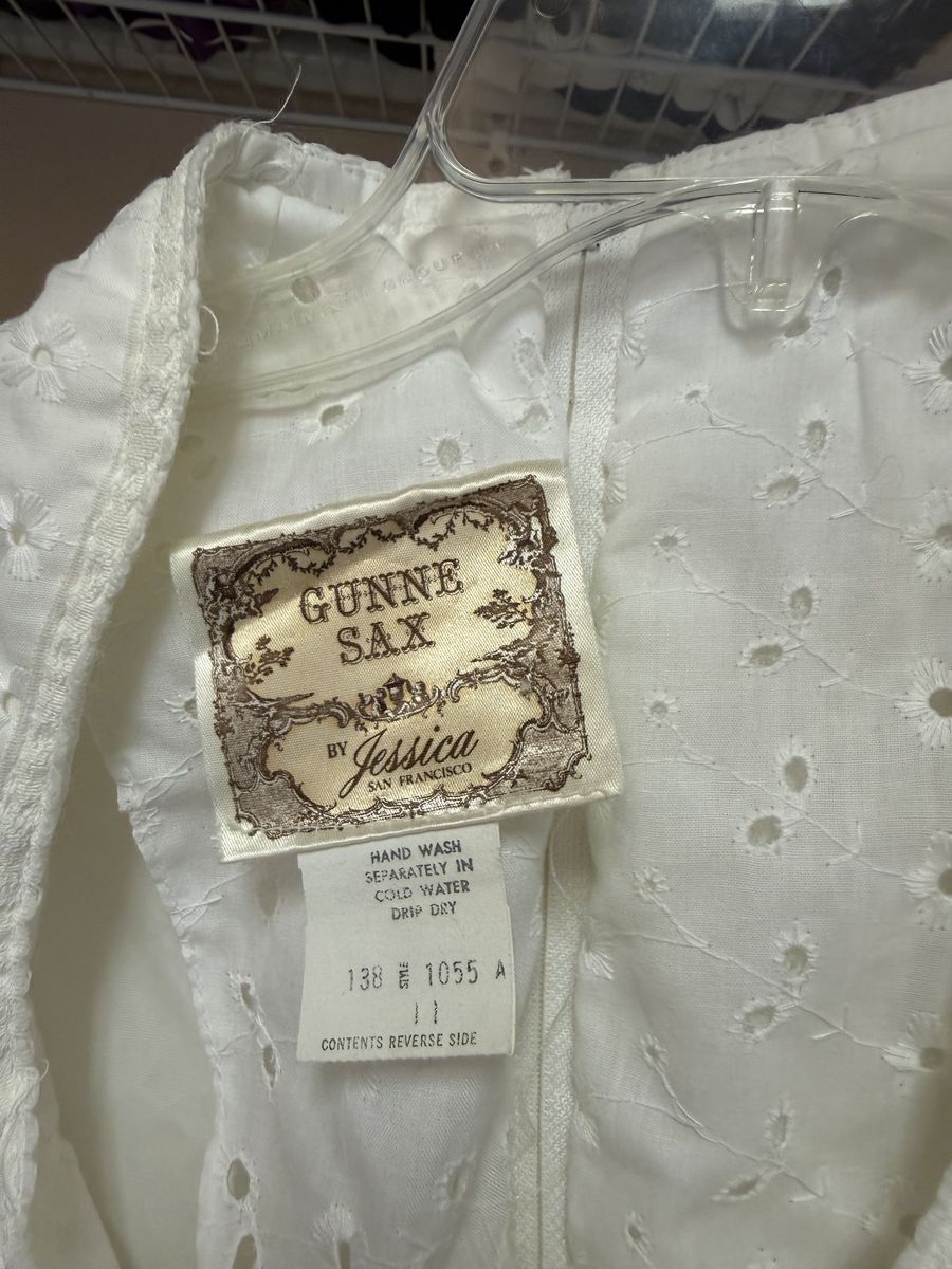 Jessica McClintock Gunne Sack 1970's Eyelet Lace Wedding Dress Vintage !