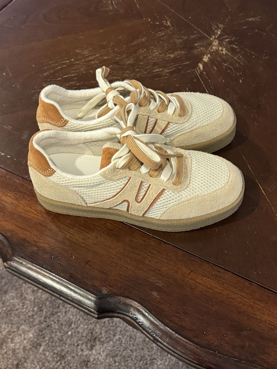 Somiliss Women's Mesh & Suede Low-Top Sneakers - Beige / Tan