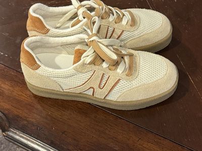 Somiliss Women's Mesh & Suede Low-Top Sneakers - Beige / Tan