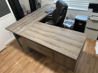 Desk L Shape Wood Panel