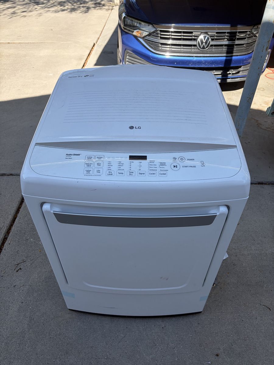 LG White Front Load Dryer - Hydro Shield Sensor Dry