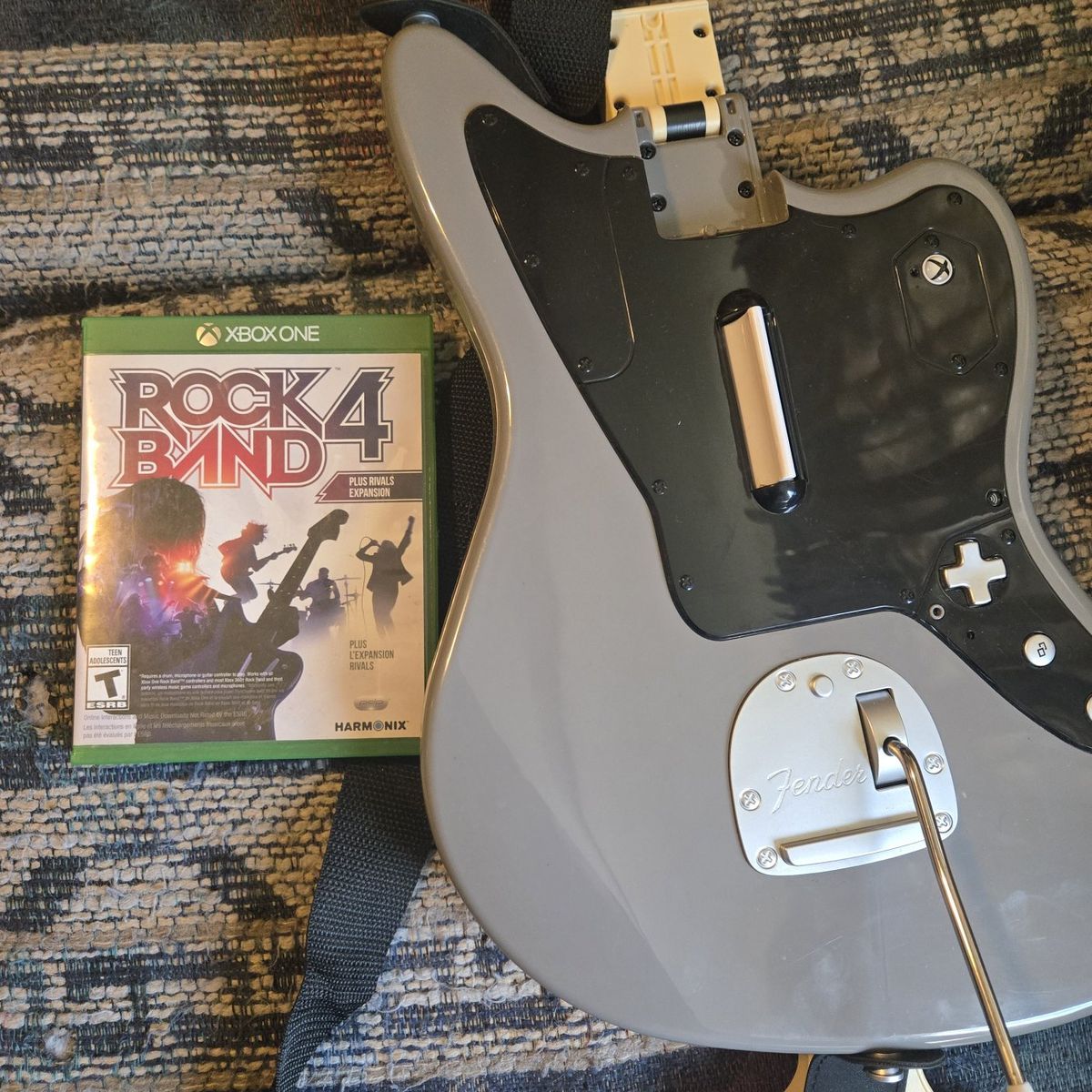 Rare Xbox One Charcoal Jaguar + Rock Band 4 Kit