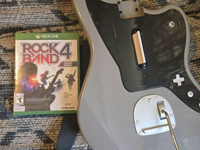 Rare Xbox One Charcoal Jaguar + Rock Band 4 Kit