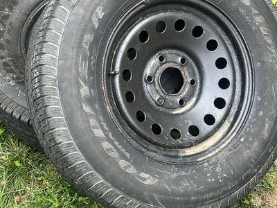Goodyear Wrangler Tires with Black Steel Rims - Set of 2