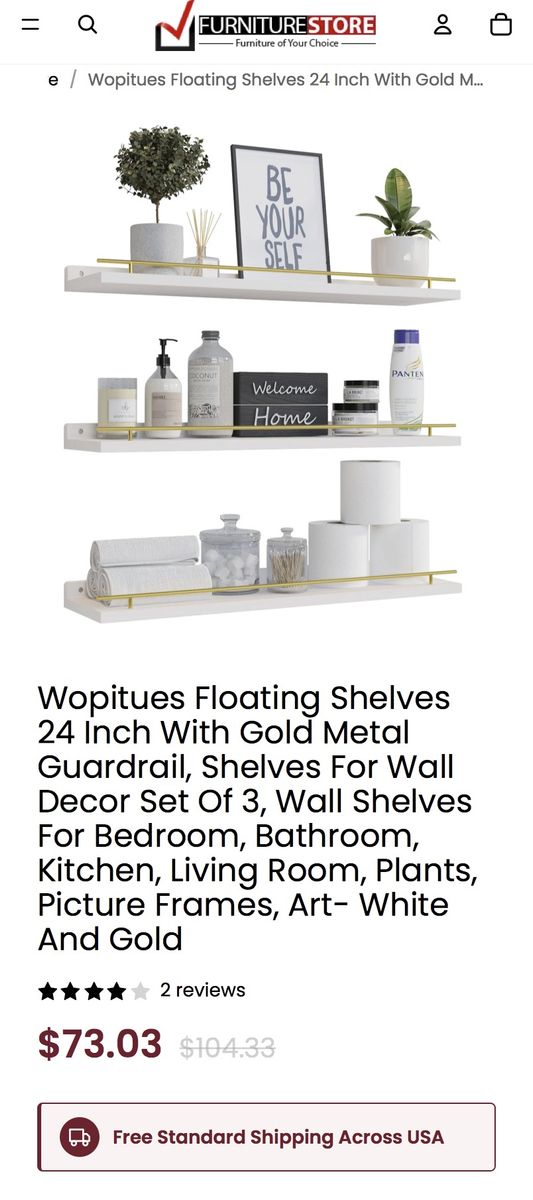 White shelves floating