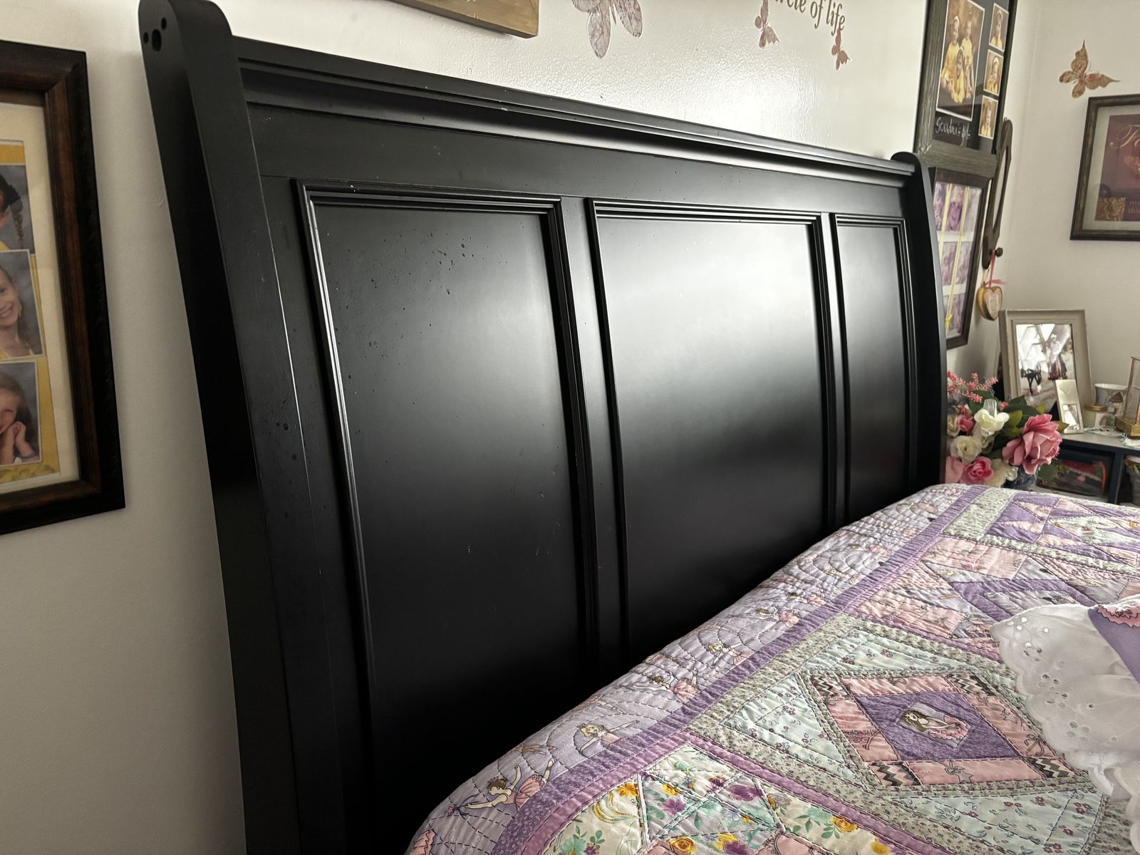 Black Queen Bed Frame with Drawers