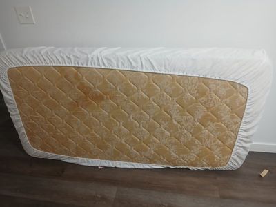 twin bed and frame with it